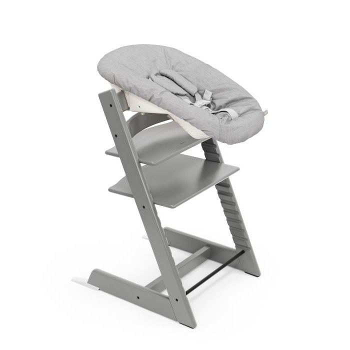 Stokke Tripp Trapp + Newborn Set - rosnące krzesełko do karmienia z zestawem dla noworodka-Storm Grey-Grey