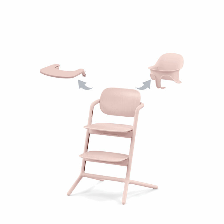 Cybex Lemo 3w1 - krzesełko do karmienia z zestawem Baby Set i tacką-Pearl Pink