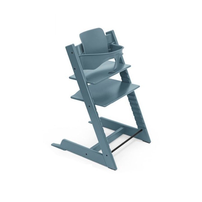 Stokke Tripp Trapp z Baby Set - rosnące krzesełko do karmienia + barierka z oparciem -Fjord Blue