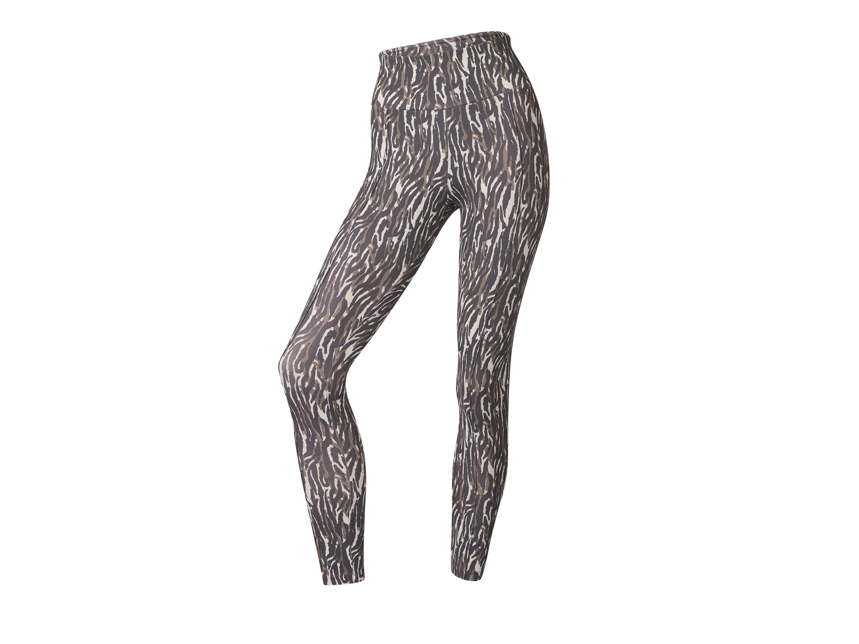Crivit Legginsy sportowe damskie Wzorzysty/brązowy, L44/46