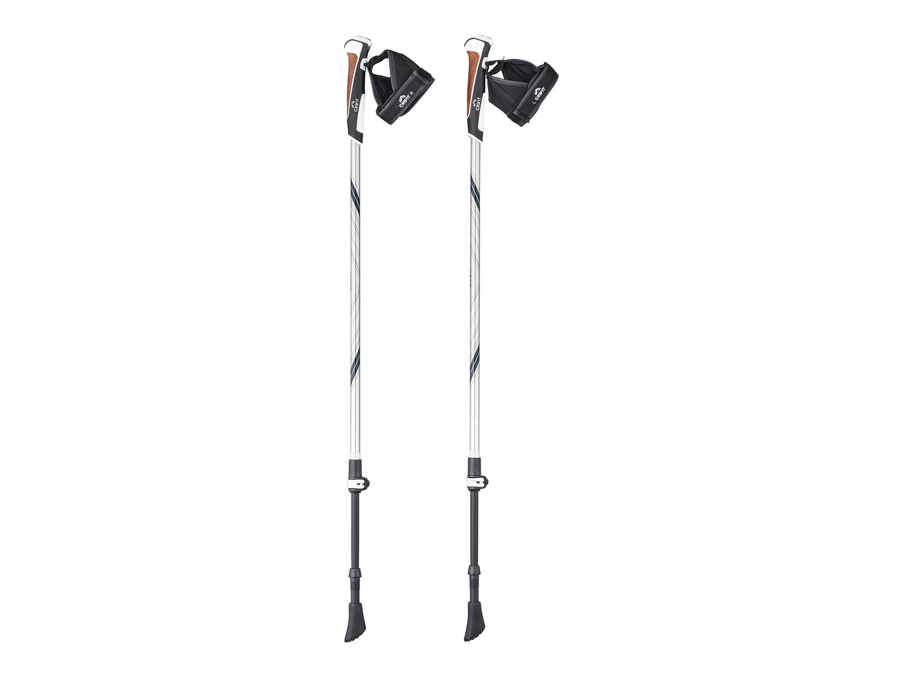 Crivit Kije do nordic walkingu z włókna węglowego Czarny/ szary
