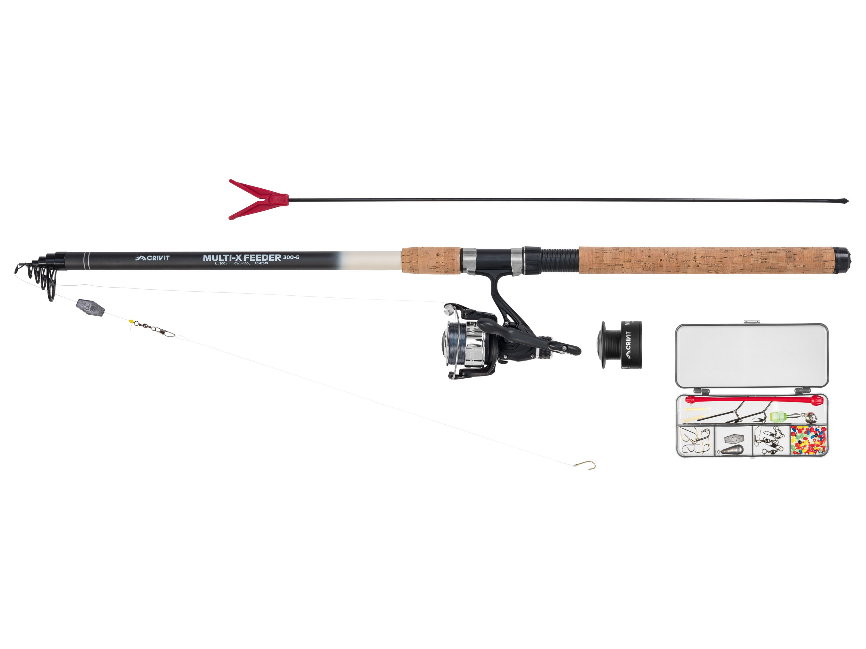Crivit Zestaw wędkarski spinningowy lub gruntowy i feederowy Zestaw do połowu gruntowego / metodą feeder 300-5