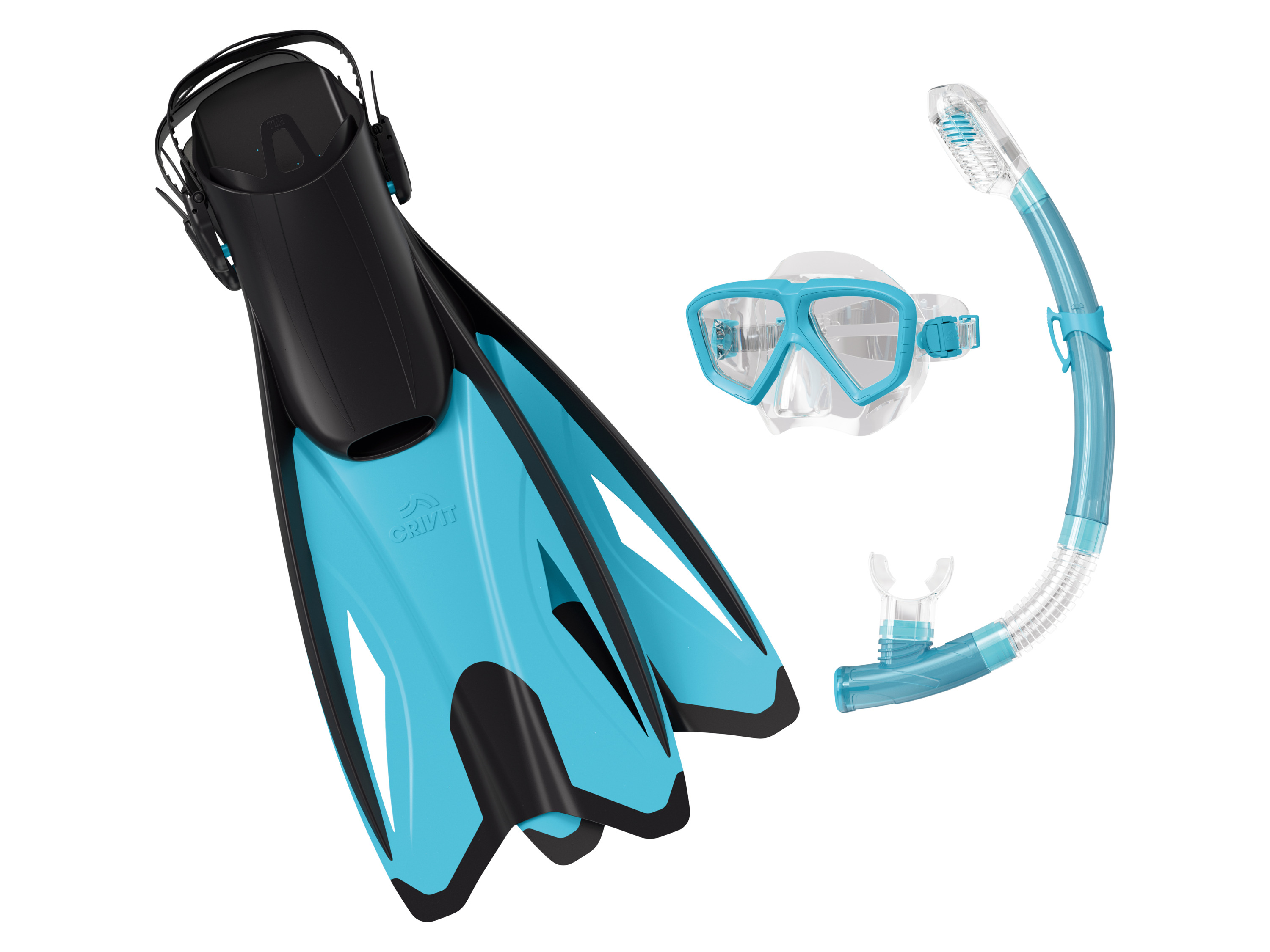 Crivit Zestaw do nurkowania i snorkelingu Niebieski/ czarny, L/Xl