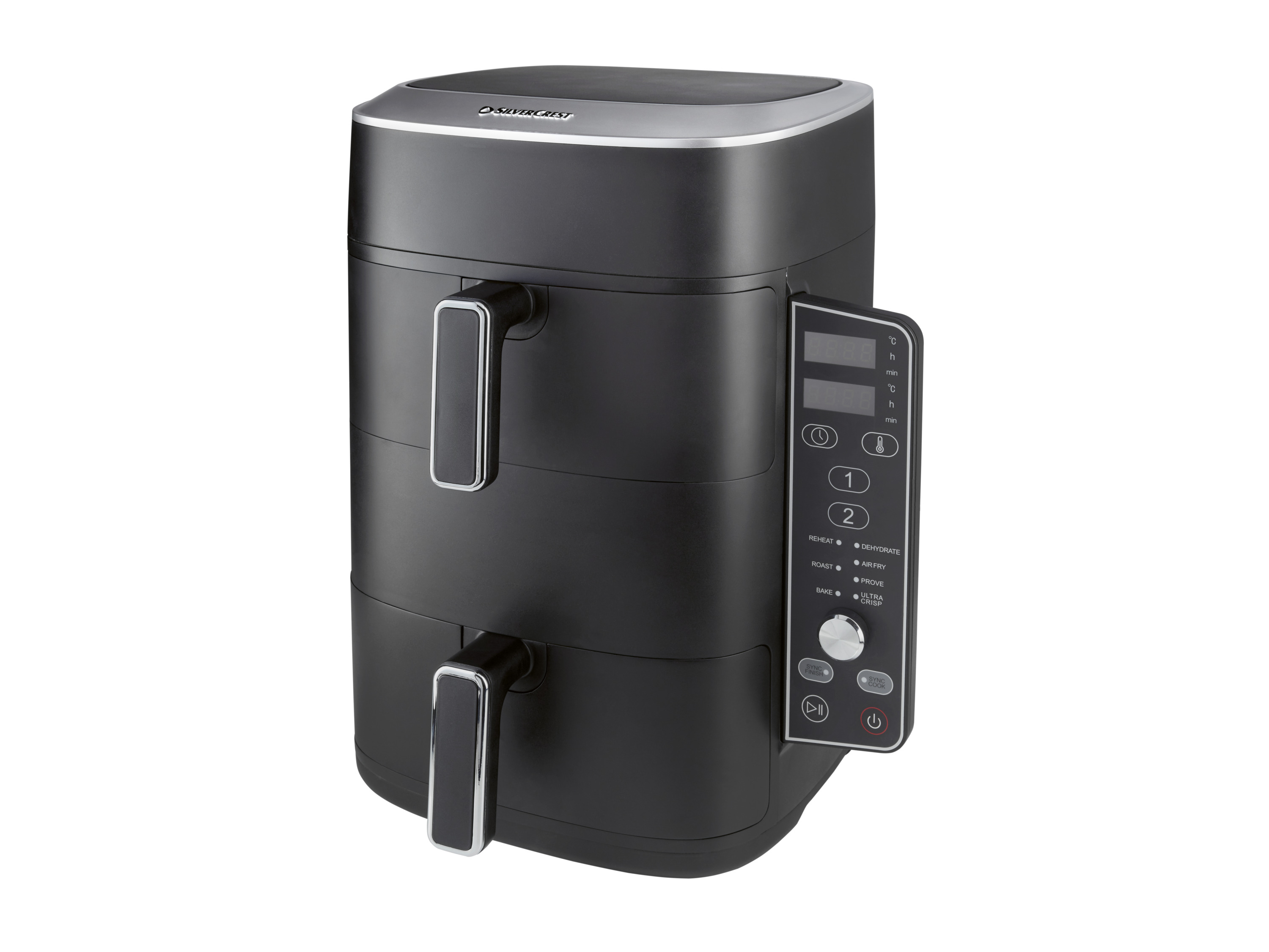 Silvercrest Frytkowica beztłuszczowa Air Fryer, 2470 W, z podwójnym koszem, 9 l