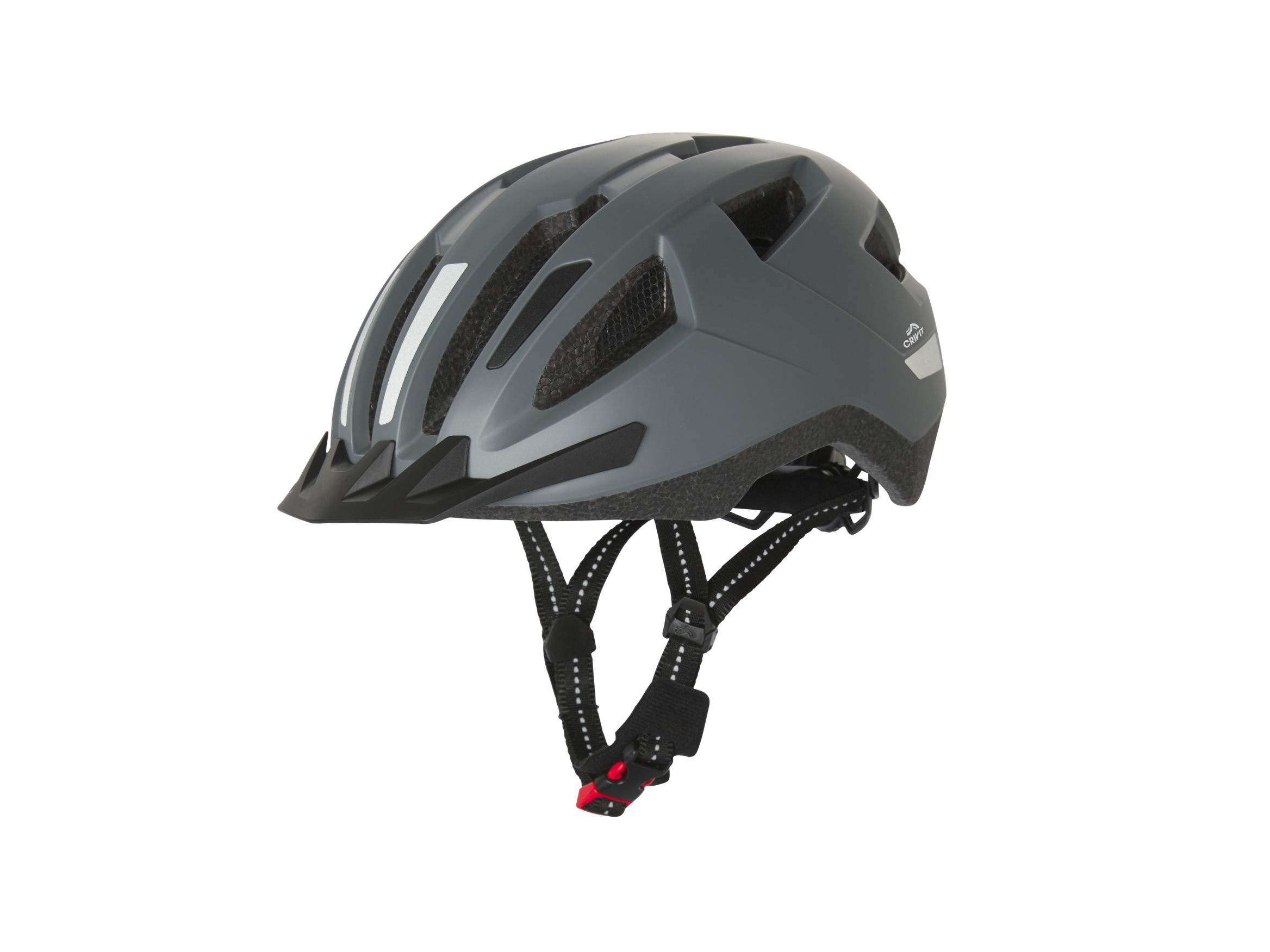 Crivit Kask rowerowy z tylną lampką Szary, L/Xl