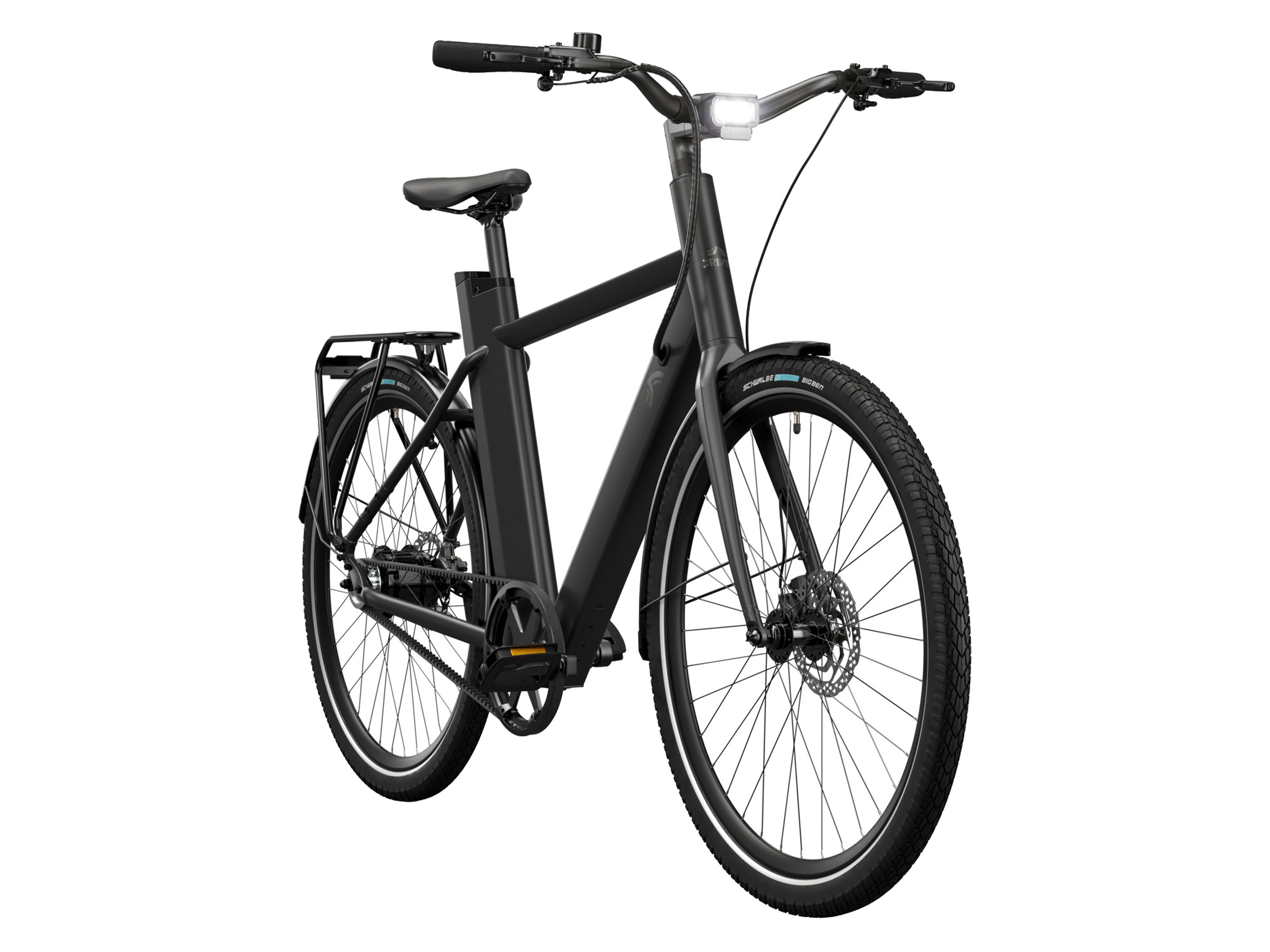 Crivit Rower miejski elektryczny X.3 Gates z napędem na pasku, 355 Wh All black