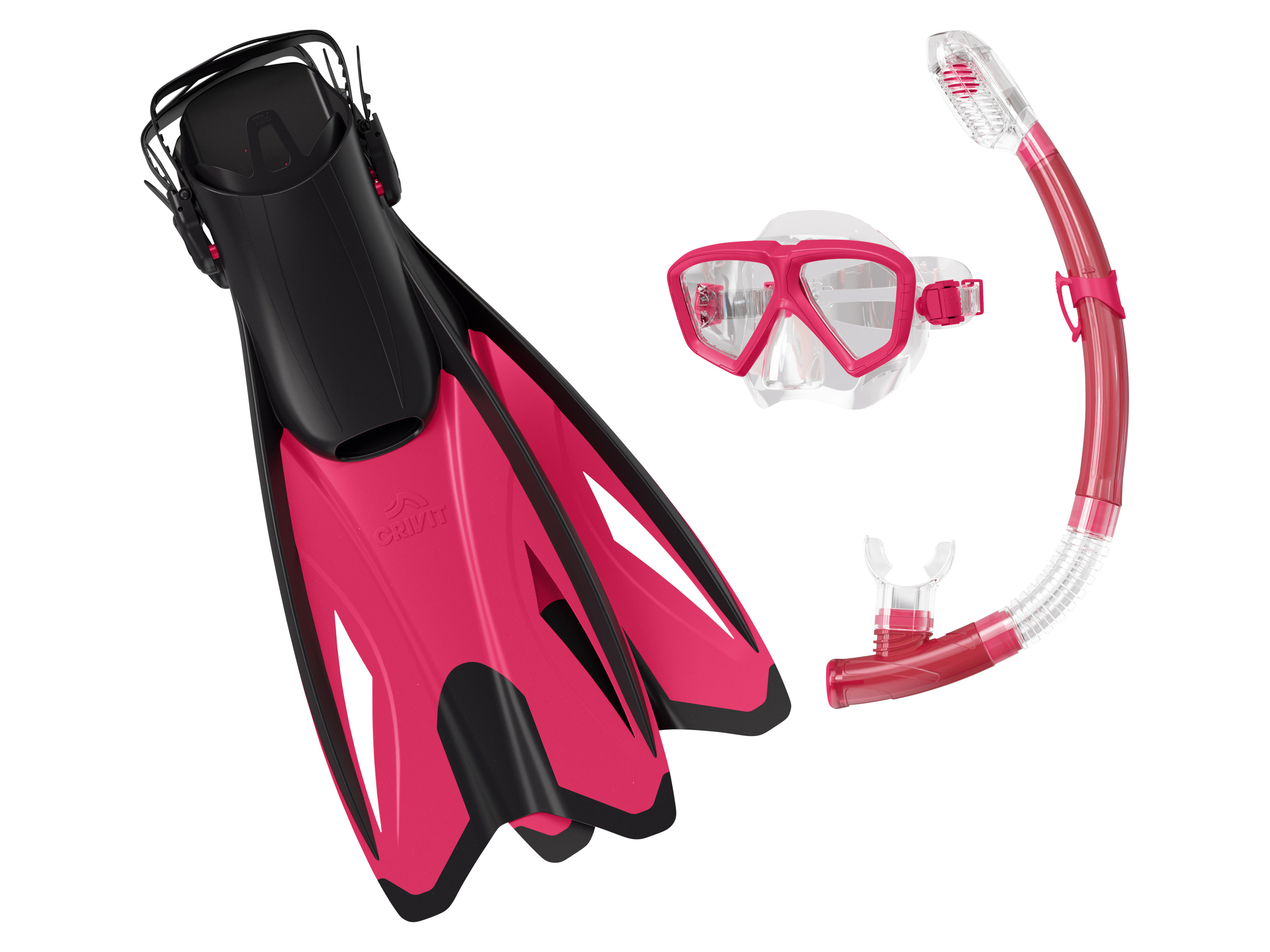 Crivit Zestaw do nurkowania i snorkelingu Różowy/czarny, M/L
