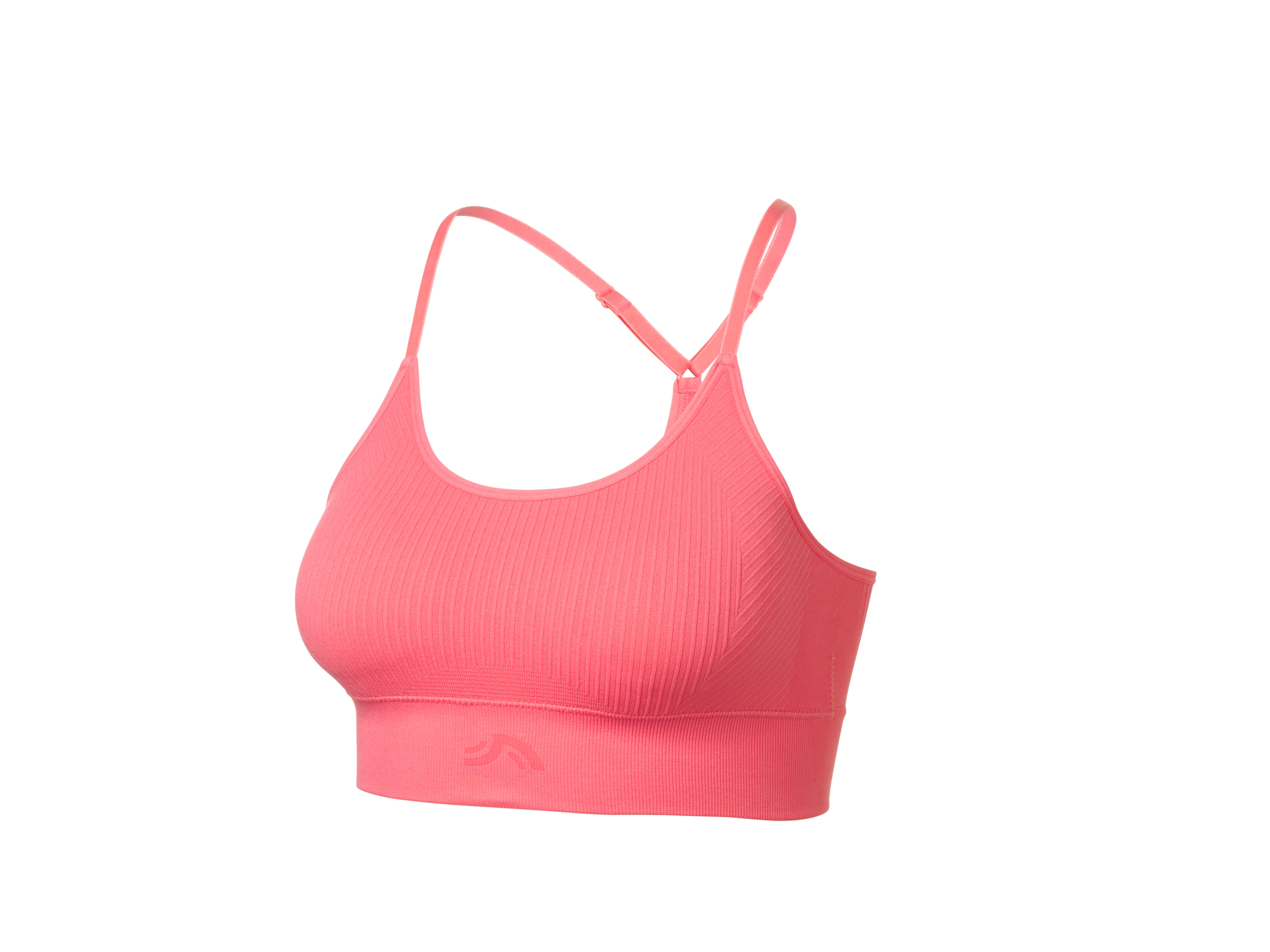 Crivit Biustonosz sportowy prążkowany, light level Koralowy, M40/42