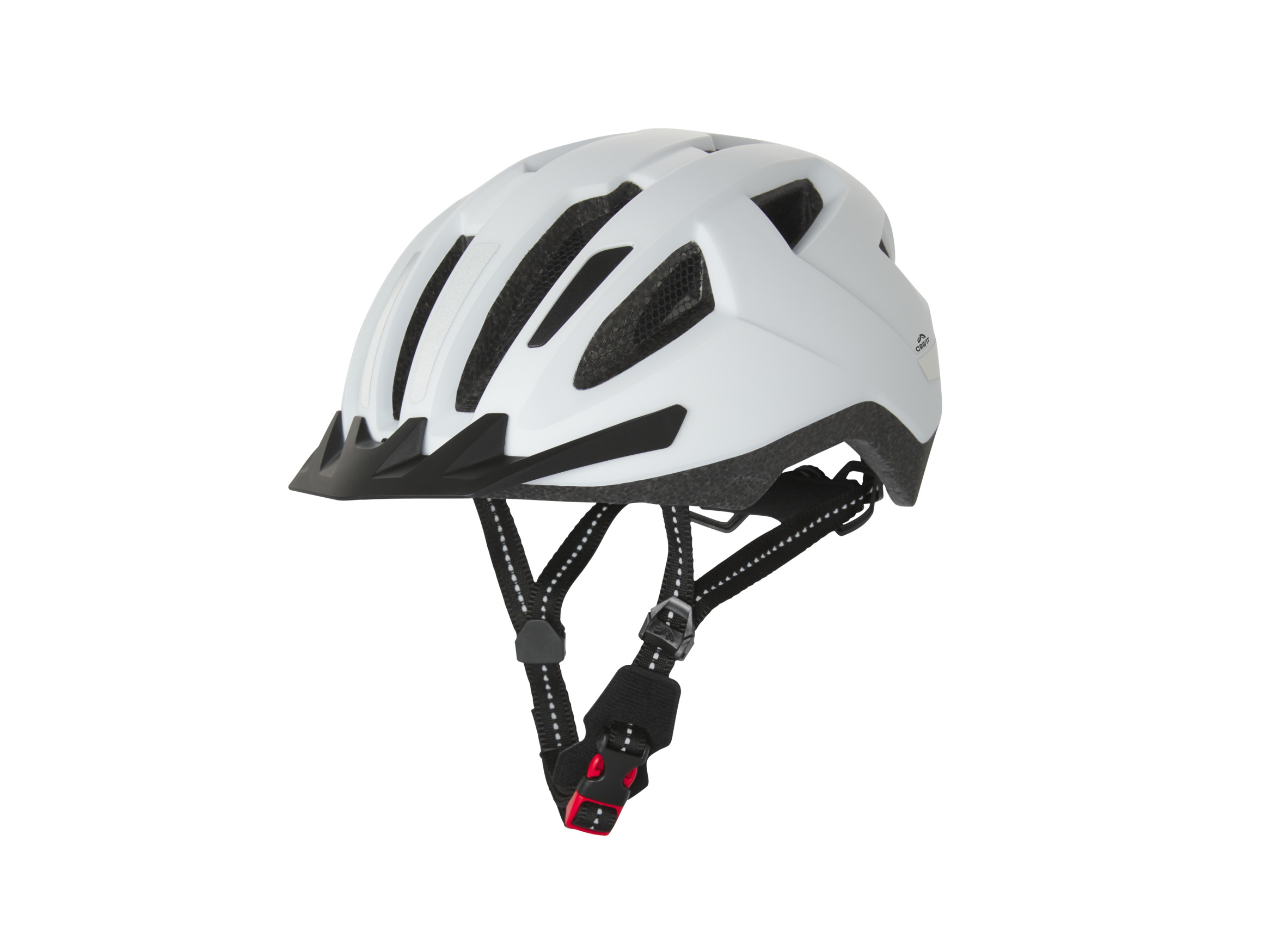 Crivit Kask rowerowy z tylną lampką Biały, S/M