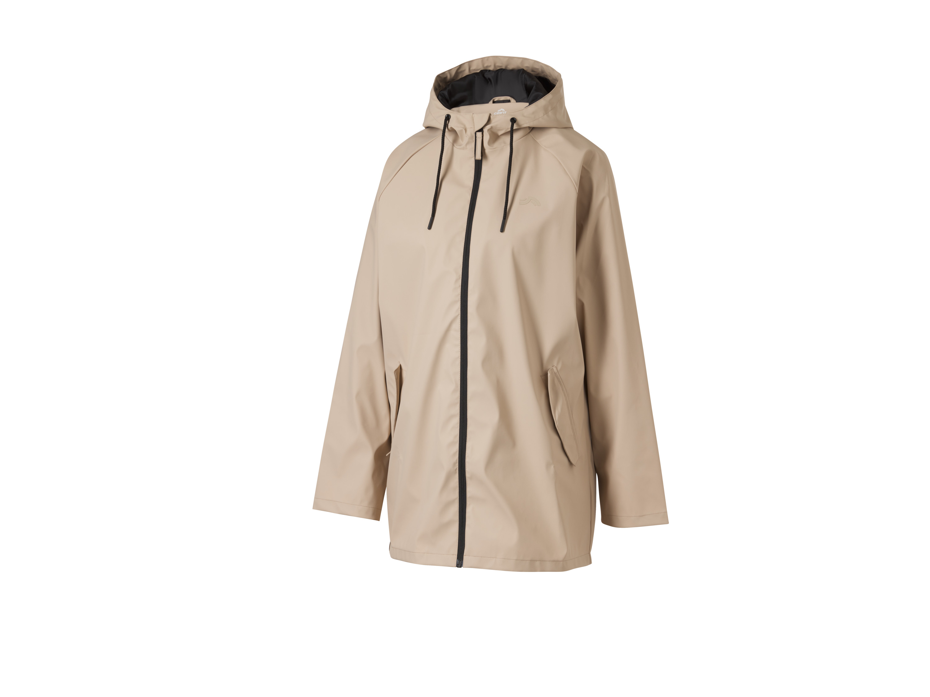 Crivit Parka przeciwdeszczowa damska Beżowy, XS 32/34