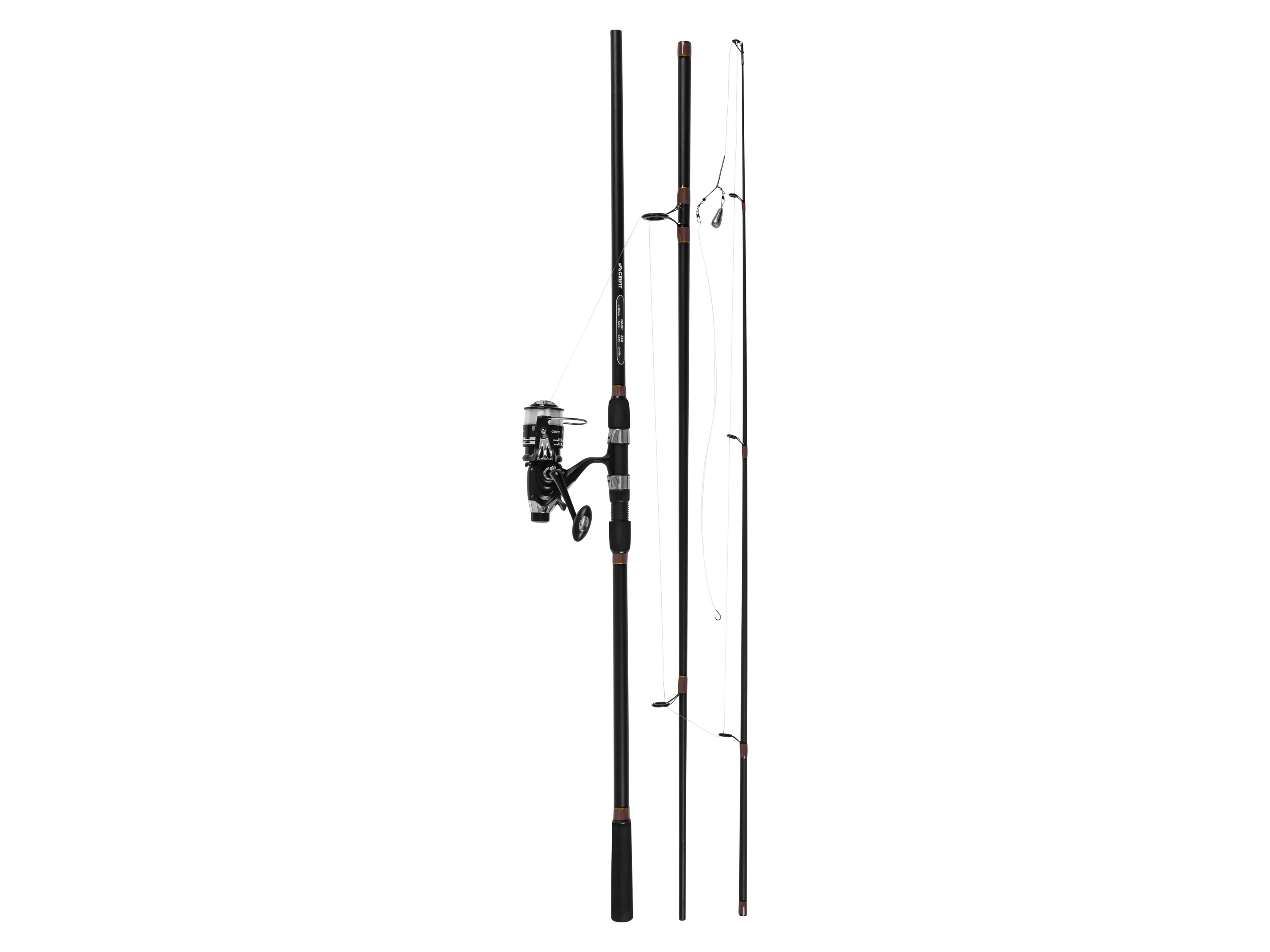 Crivit Zestaw wędkarski Spin 198 / Spin 240 / Carp 360 / Allround 360 / Easy Fly 240 Carp 360 12ft.-3-2,5 LBS