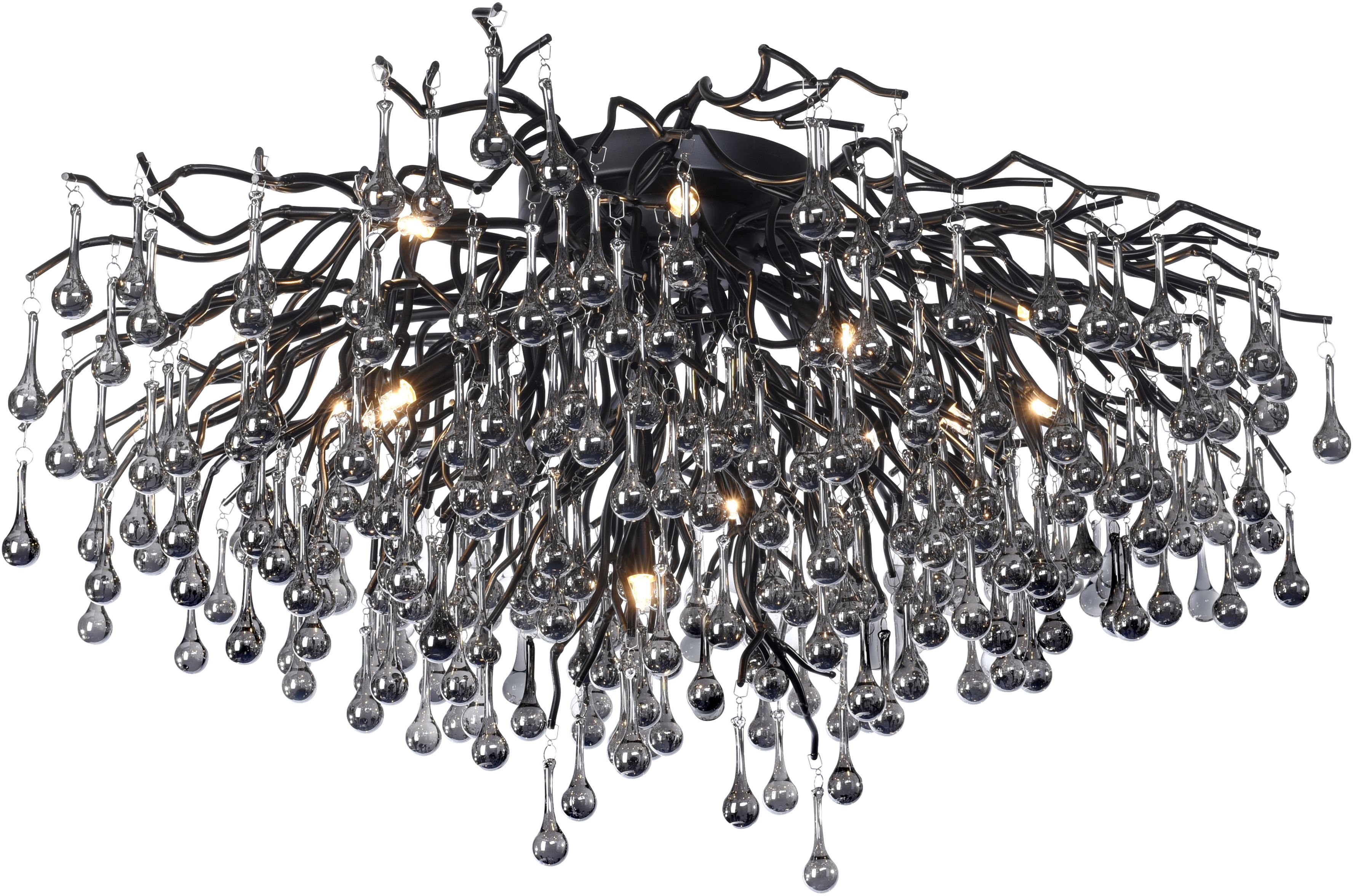 Darmowa Dostawa - Lampa podsufitowa powyżej 6x40 W czarna Paul Neuhaus Icicle 809218