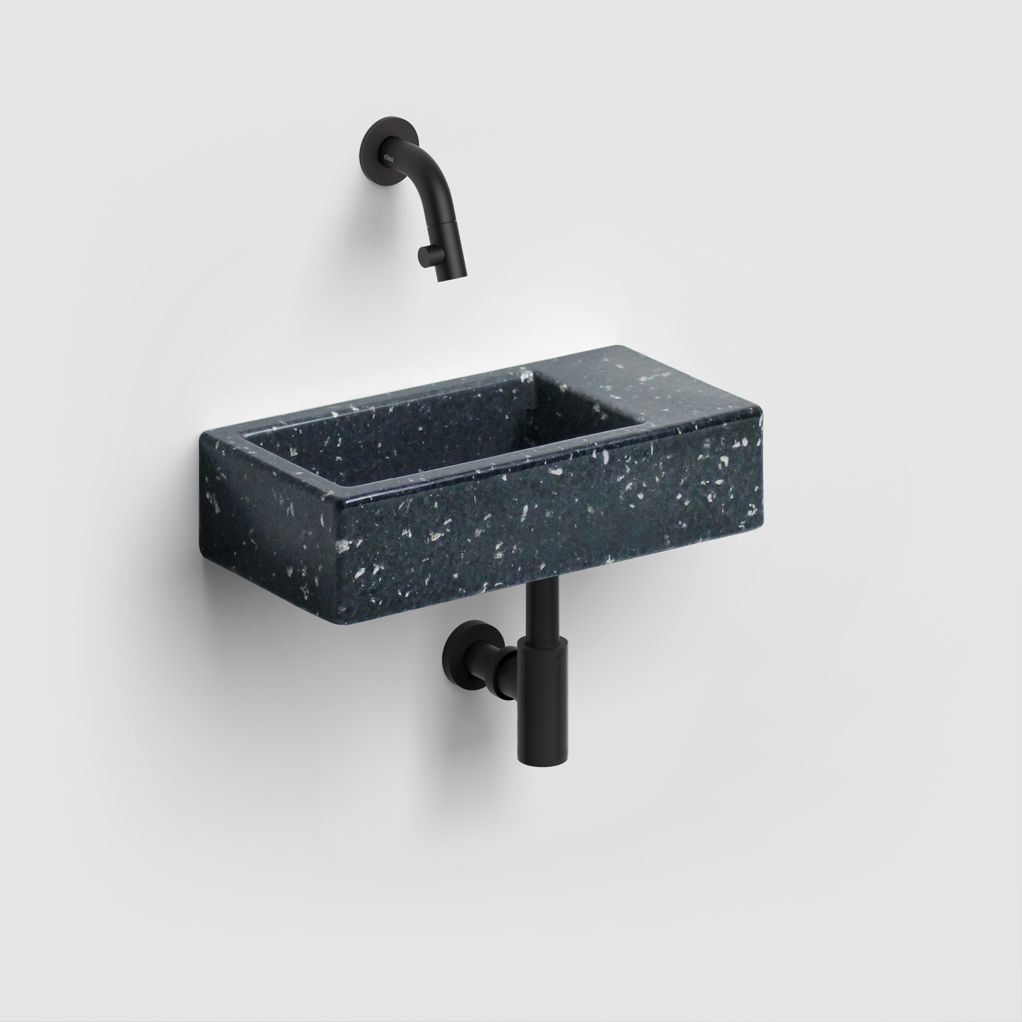 Darmowa Dostawa - Umywalka 36x18 cm prostokątna ścienna-nablatowa czarna Clou Flush CL0380031