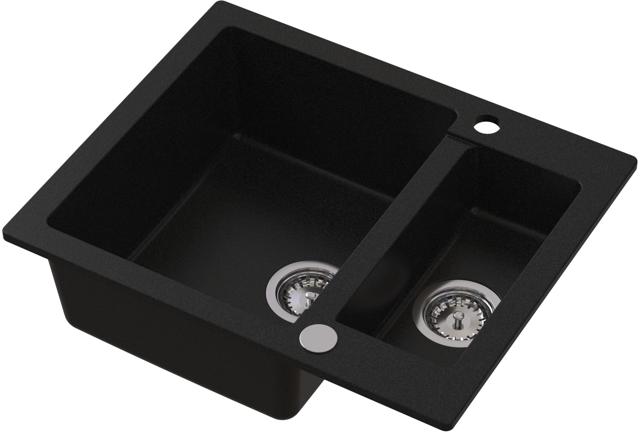Darmowa Dostawa - Zlewozmywak granitowy 60.5x49.5 cm czarny Ruvetti Signum 3001SBC1520W