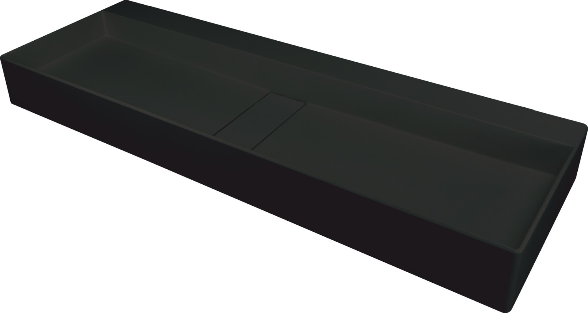 Darmowa Dostawa - Umywalka 100x40 cm prostokątna nablatowa czarna Deante Blur CQBNU1S