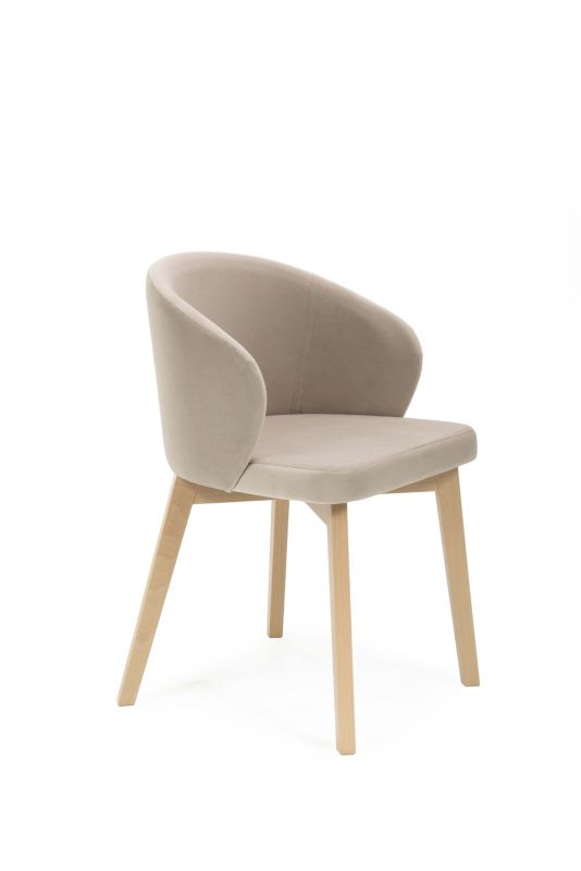 Krzesło tapicerowane Chairline FLAVIO 5 beżowe tkanina Dream 01 nogi dąb artisan 1 szt.