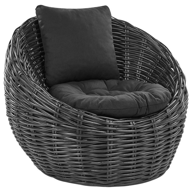 Krzesło ogrodowe Lerici Rattan Czarny 1 szt.
