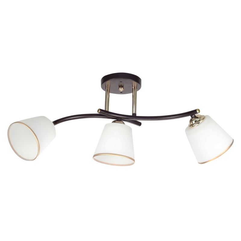 Lampa sufitowa białe klosze Candellux Greco brązowa 3xE27x40W IP20 wym:26x63x20cm - 1 szt.