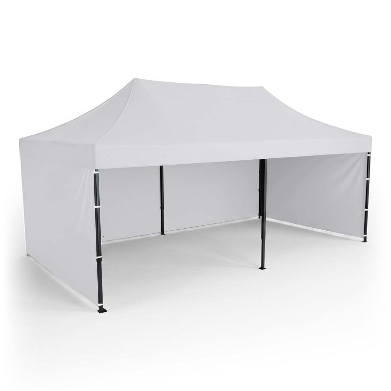 Pawilon ogrodowy Plonos PL-301 altana namiot handlowy 3x6x3m 3 ściany biały 1szt.