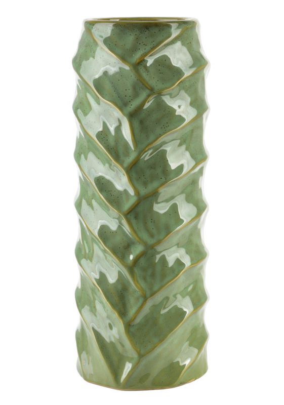 Wazon ceramika TALLIE GREEN 13x9x35 cm zielony 1 szt