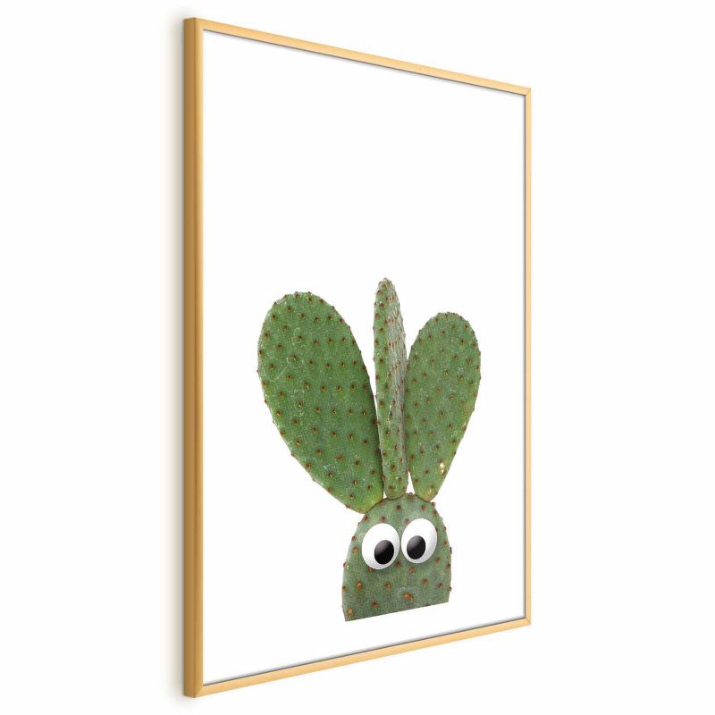 Plakat Artgeist Uszaty kaktus 29,7x42 cm z ramą złotą z marginesem 1 szt
