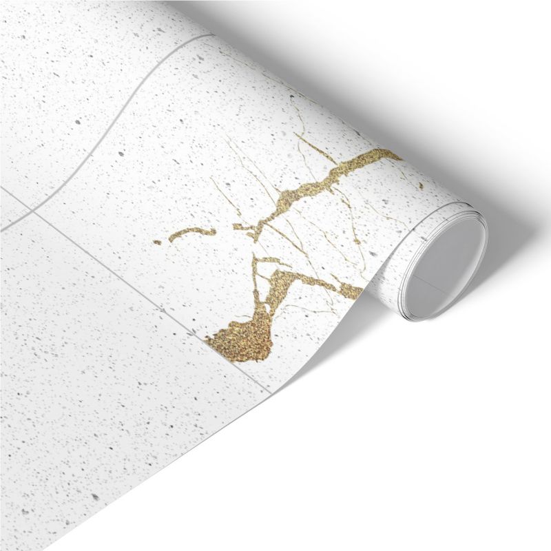 Samoprzylepna Okleina Meblowa Tulup 65x130 cm Białe płyty Okleina Na Biurko I Regał 1 rol.