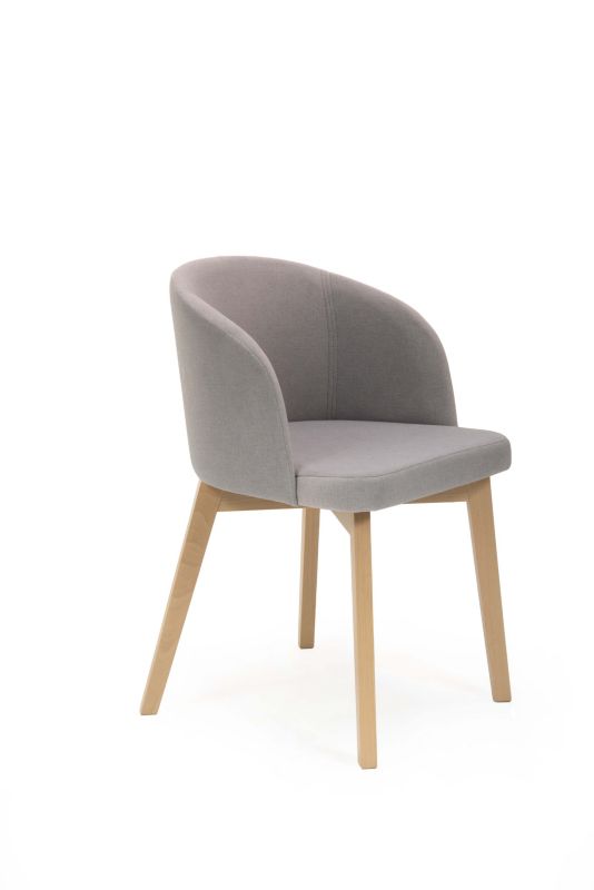 Krzesło tapicerowane Chairline FLAVIO 2 szare tkanina Portland Ash nogi dąb artisan 1 szt.
