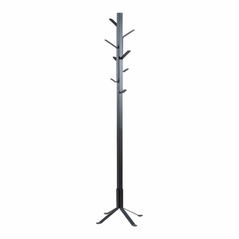 Wieszak stojący na ubrania Vinson 8 haków stal czarny mat 50x50x181 cm 1 szt.