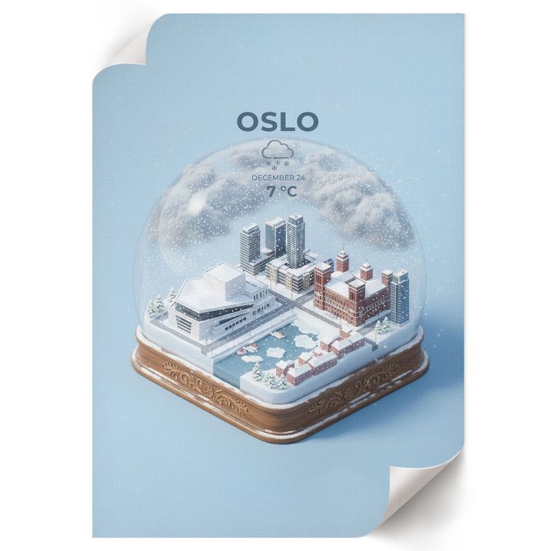 Plakat Na Płótnie ArtPrintCave 42x59,5 cm Kula śniegowa Oslo Kauro 1 szt.