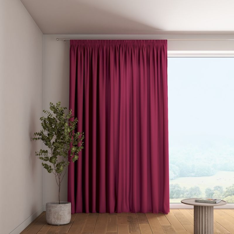 Zasłona na taśmie marszczącej 1 szt. 130 x 245 cm Dekoria plum (śliwkowy) 1 szt.