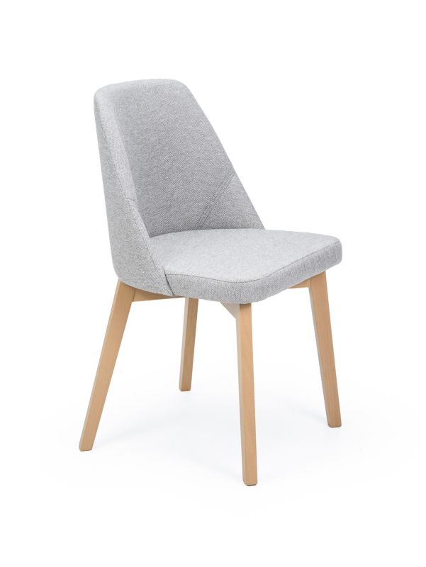 Krzesło tapicerowane Chairline FLAVIO 1 szare tkanina Megan 363 nogi dąb artisan 1 szt.