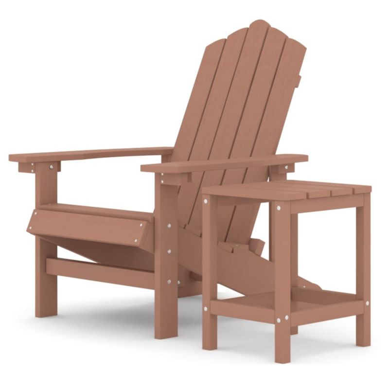 Krzesła ogrodowe Adirondack WaszeMeble HDPE i stal brązowy WM-3095702 1 kpl