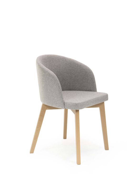 Krzesło tapicerowane Chairline FLAVIO 2 szare tkanina Megan 363 nogi dąb artisan 1 szt.