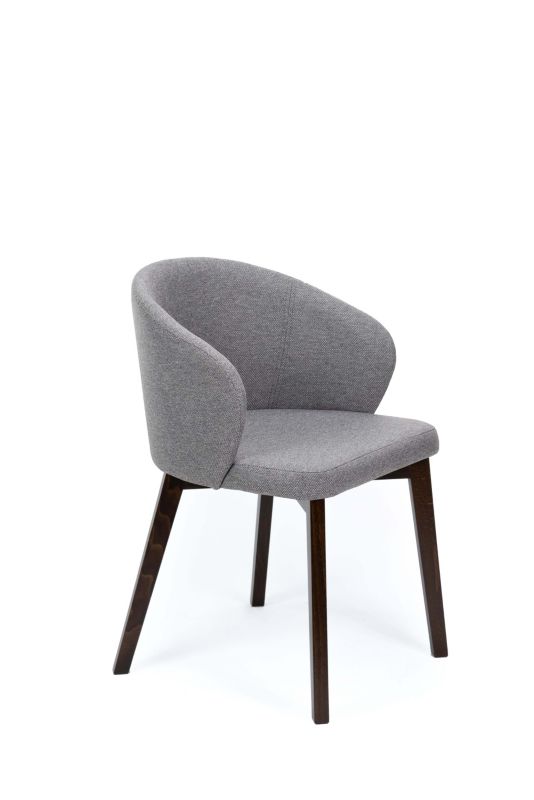 Krzesło tapicerowane Chairline FLAVIO 5 szare tkanina Megan 365 nogi orzech 1 szt.