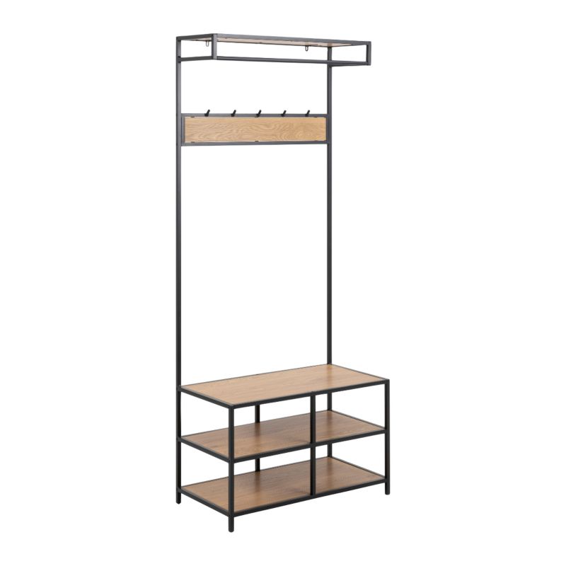 Wieszak na ubrania stojący Actona Seaford 3 półki stal/MDF 77x40x185 cm 1 szt.