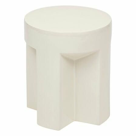 Stolik kawowy Kriz ATMOSPHERA stolik okrągły biały ceramiczny nowoczesny do salonu i sypialni 1 szt.