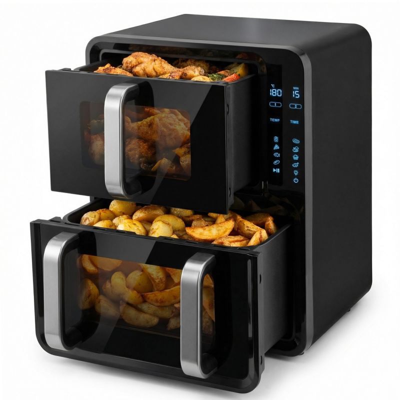 Frytkownica beztłuszczowa Berdsen BD-664 dwukomorowa pionowa 12L Air Fryer 2800W 1 szt.