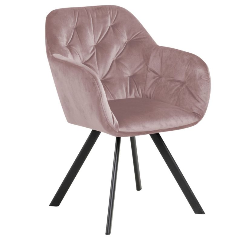 Krzesło obrotowe Actona Lola velvet pudrowy róż 81,5x57,5x61,5 cm 1 szt.
