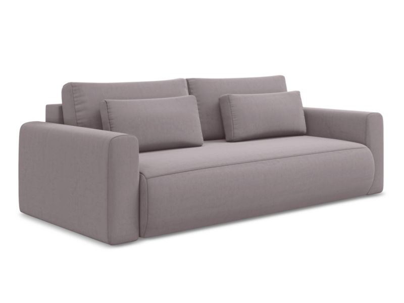 Kanapa 3-osobowa z funkcją spania LaMiaSofa PERUGIA z tkaniny welwetowej 238x105 cm lawendowy 1 szt.