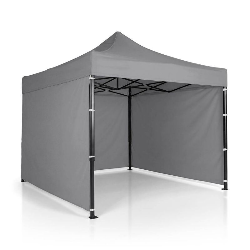 Pawilon ogrodowy Plonos PL-300 altana namiot handlowy 3x3x3m 3 ściany szary 1szt.