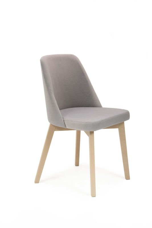 Krzesło tapicerowane Chairline FLAVIO 1 szare tkanina Portland Ash nogi dąb sonoma 1 szt.