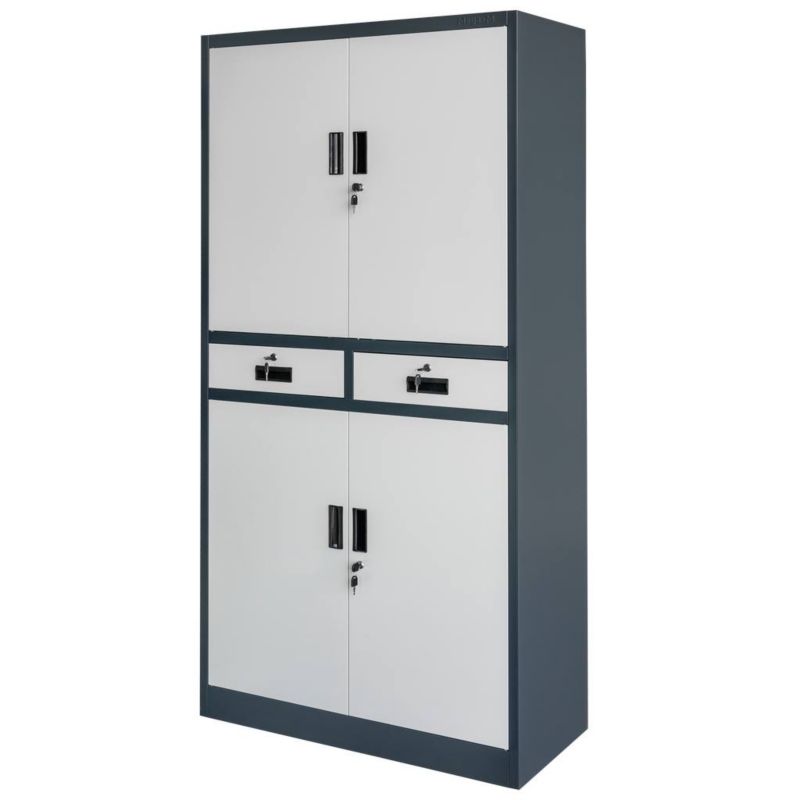 Szafa Mega-M WENUS W-04 biurowa metalowa na dokumenty z szufladami 900x400x1850 mm skręcana grafitowa 1szt.