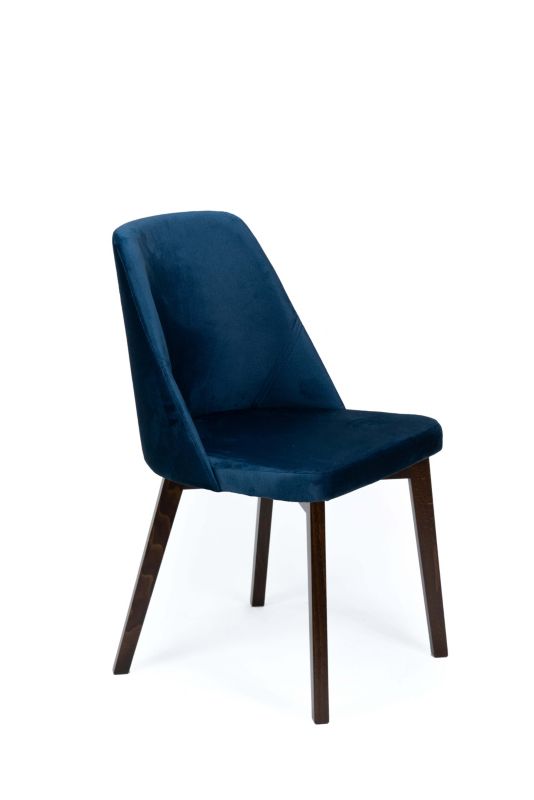 Krzesło tapicerowane Chairline FLAVIO 1 granatowe tkanina Monolith 77 nogi orzech 1 szt.