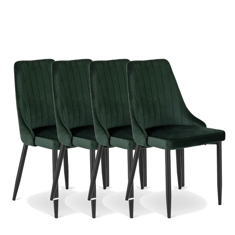 Zestaw Mebel Elite BARI Krzesło 4x Salon Loft Zielone Welur 1 kpl