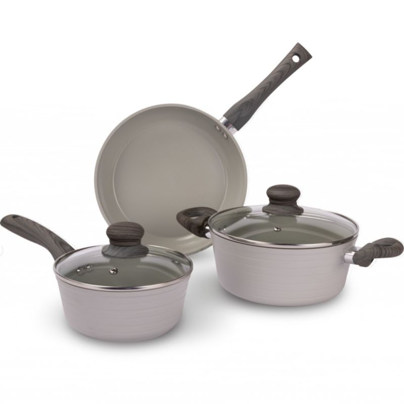 Garnki Lamart LT1284 + Patelnia Zestaw 5 Elementów Non Stick Szare 1szt