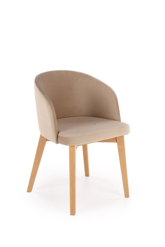 Krzesło tapicerowane Chairline FLAVIO 2 beżowe tkanina Dream 01 nogi dąb artisan 1 szt.