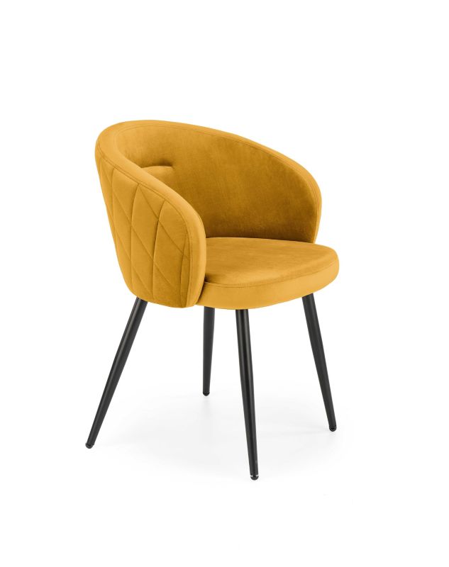 Krzesło Halmar tapicerowane K430 VELVET musztardowy 1 szt