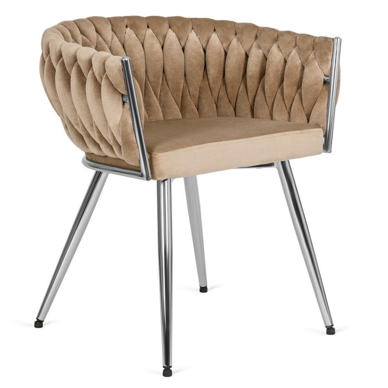 Krzesło Mebel Elite SIENA Tapicerowane Plecionka Toaletki Loft Beżowe 1 szt