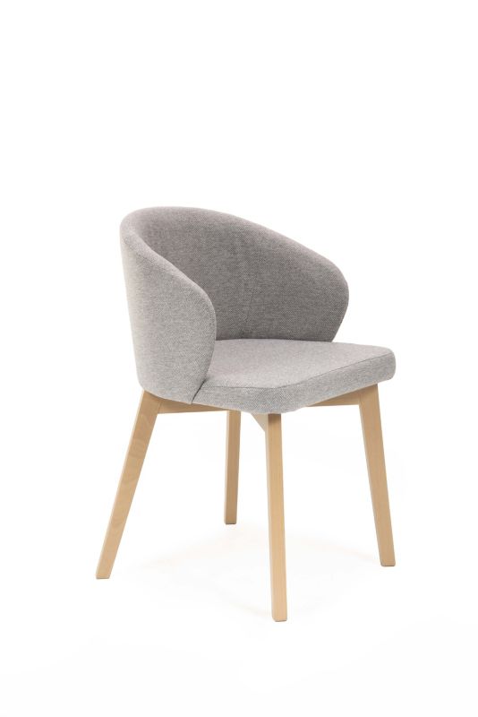 Krzesło tapicerowane Chairline FLAVIO 5 szare tkanina Megan 363 dąb artisan nogi 1 szt.