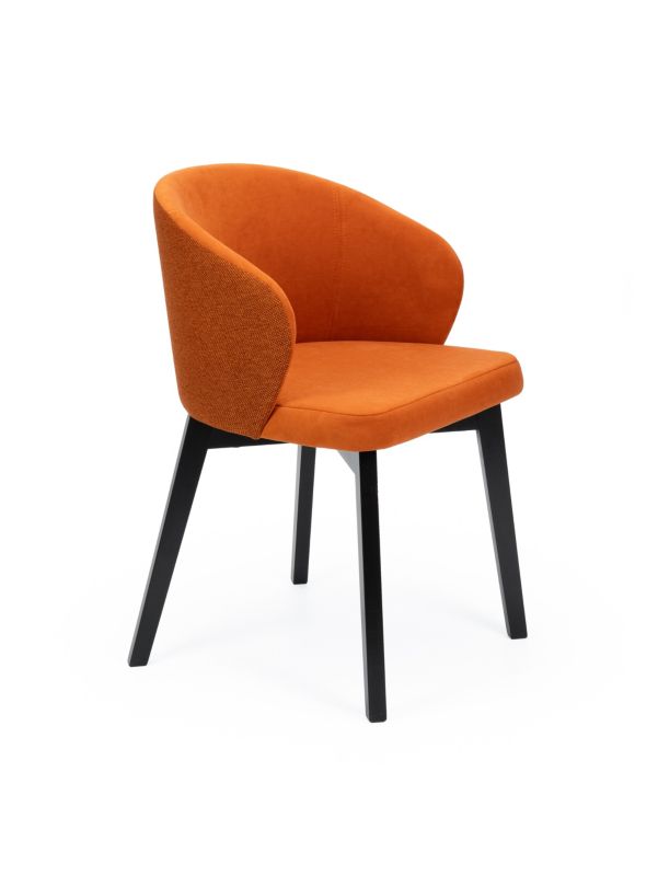 Krzesło tapicerowane Chairline FLAVIO 5 kolor miedziany tkanina Dream Velvet 202.42 / Megan 357 czarne nogi 1 szt.